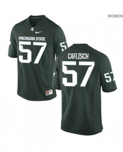 Women's Michigan State Spartans NCAA #57 Collin Caflisch Green Authentic Nike Stitched College Football Jersey YD32G34QF